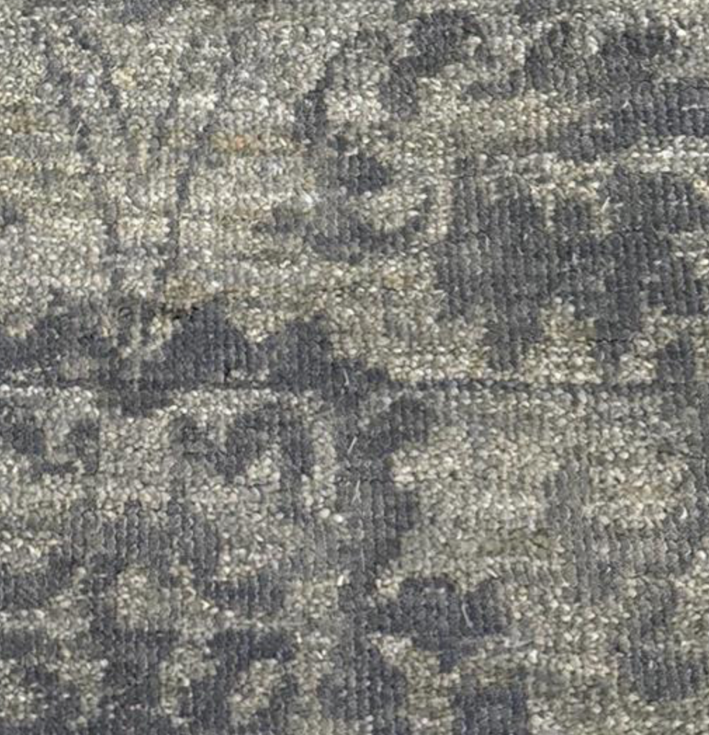 Indigo Collection Wool & Silk Runner - 2' 05" x 18' 01" - Grey - Hand Knotted Wool & Silk Modern Contemporary Extra Long Runner