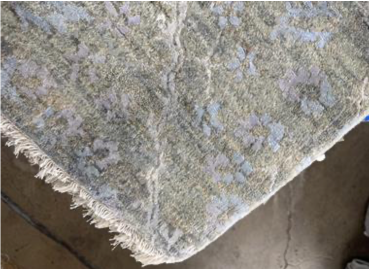 Indigo Collection Wool & Silk Runner - 2' 06" x 12' 02" - Light Blue & Grey - Hand Knotted Wool & Silk Modern Contemporary Runner