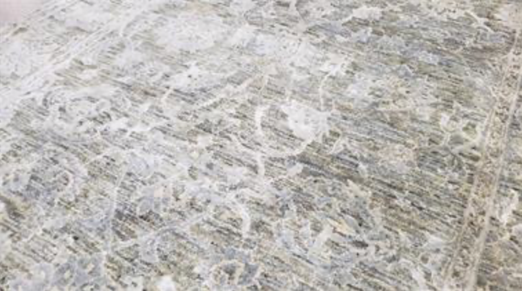 Indigo Collection Wool & Silk Runner - 4' 00" x 13' 11" - Grey - Hand Knotted Wool & Silk Modern Contemporary Extra Wide Runner