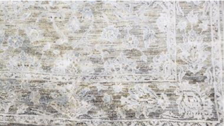 Indigo Collection Wool & Silk Runner - 4' 00" x 13' 11" - Grey - Hand Knotted Wool & Silk Modern Contemporary Extra Wide Runner