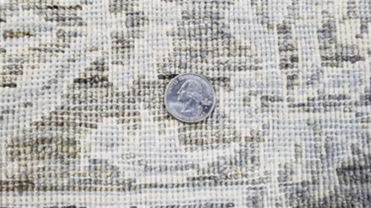 Indigo Collection Wool & Silk Runner - 4' 00" x 13' 11" - Grey - Hand Knotted Wool & Silk Modern Contemporary Extra Wide Runner