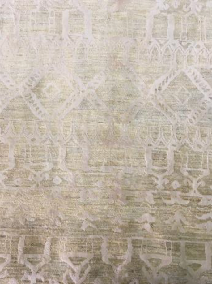 Indigo Collection Wool & Silk Rug - 8' 00" x 9' 10" - Grey & Gold - Hand Knotted Wool & Silk Modern Contemporary Tribal Boho Rug