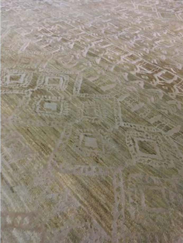 Indigo Collection Wool & Silk Rug - 8' 00" x 9' 10" - Grey & Gold - Hand Knotted Wool & Silk Modern Contemporary Tribal Boho Rug