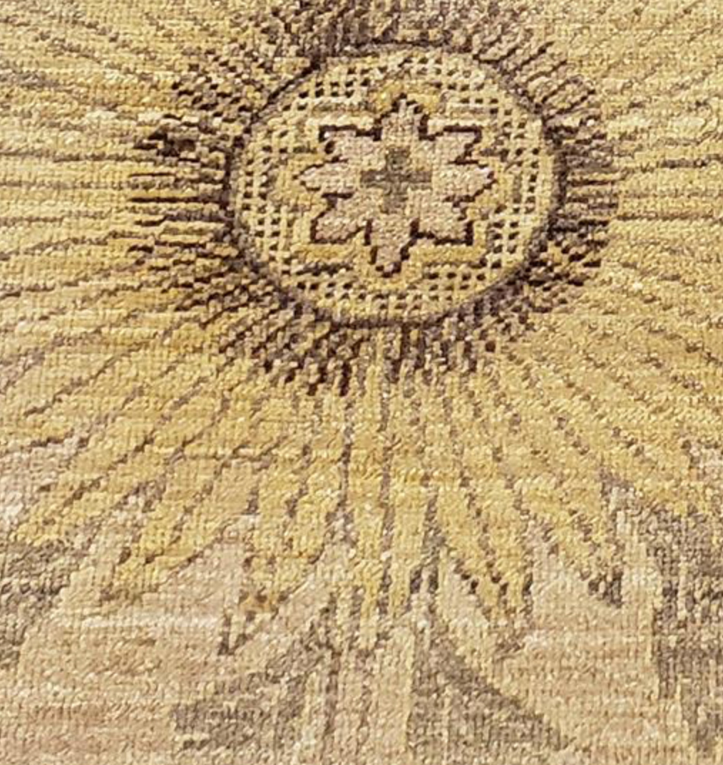 Indigo Collection Floral Rug - 8' 11" x 11' 10" - Light Grey Yellow Light Green - Hand Knotted Wool Modern Contemporary Floral Rug