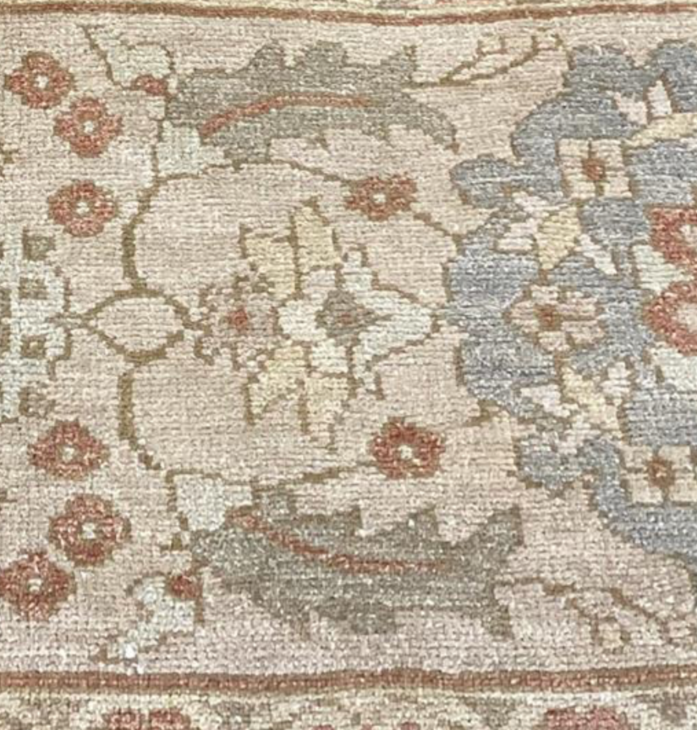 Lahore Collection Egyptian Rug - 9' 08" x 12' 06" - Blue Green Ivory - Hand Knotted Wool Mahal Design Classic Traditional Rug