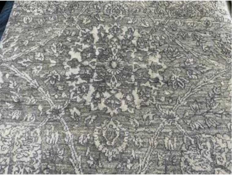 Lahore Collection Egyptian Wool & Silk Runner - 2' 05" x 13' 07" - Grey - Hand Knotted Wool & Silk Floral Classic Traditional Runner