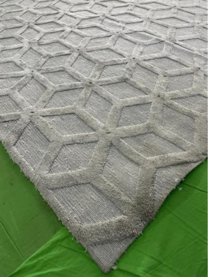 Loom Collection Rug - 10' 06" x 13' 08" - Grey - Hand Knotted Wool Modern Minimalist Contemporary Rug