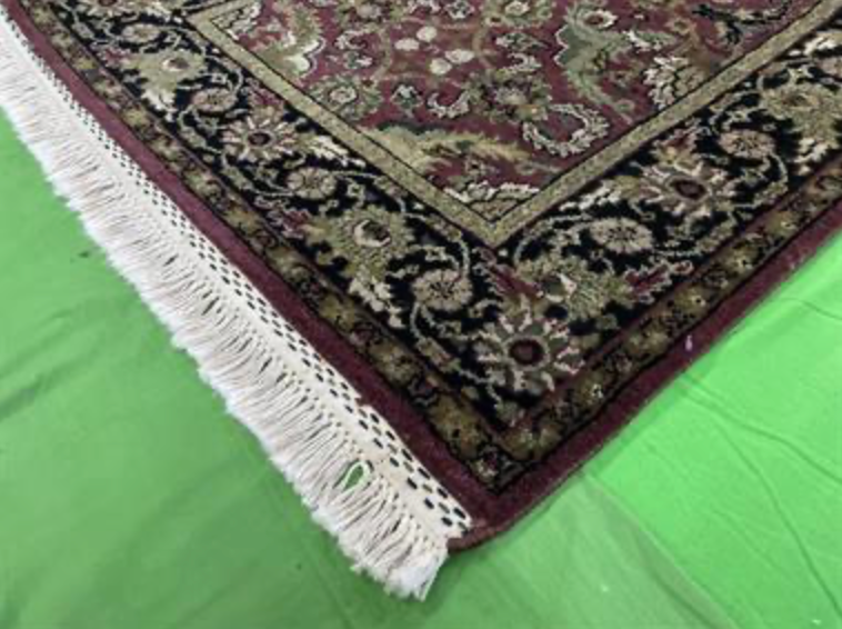 Tabriz Classic Runner - 2' 05" x 14' 01" - Dark Red & Dark Blue - Hand Knotted Wool Traditional Tabriz Runner
