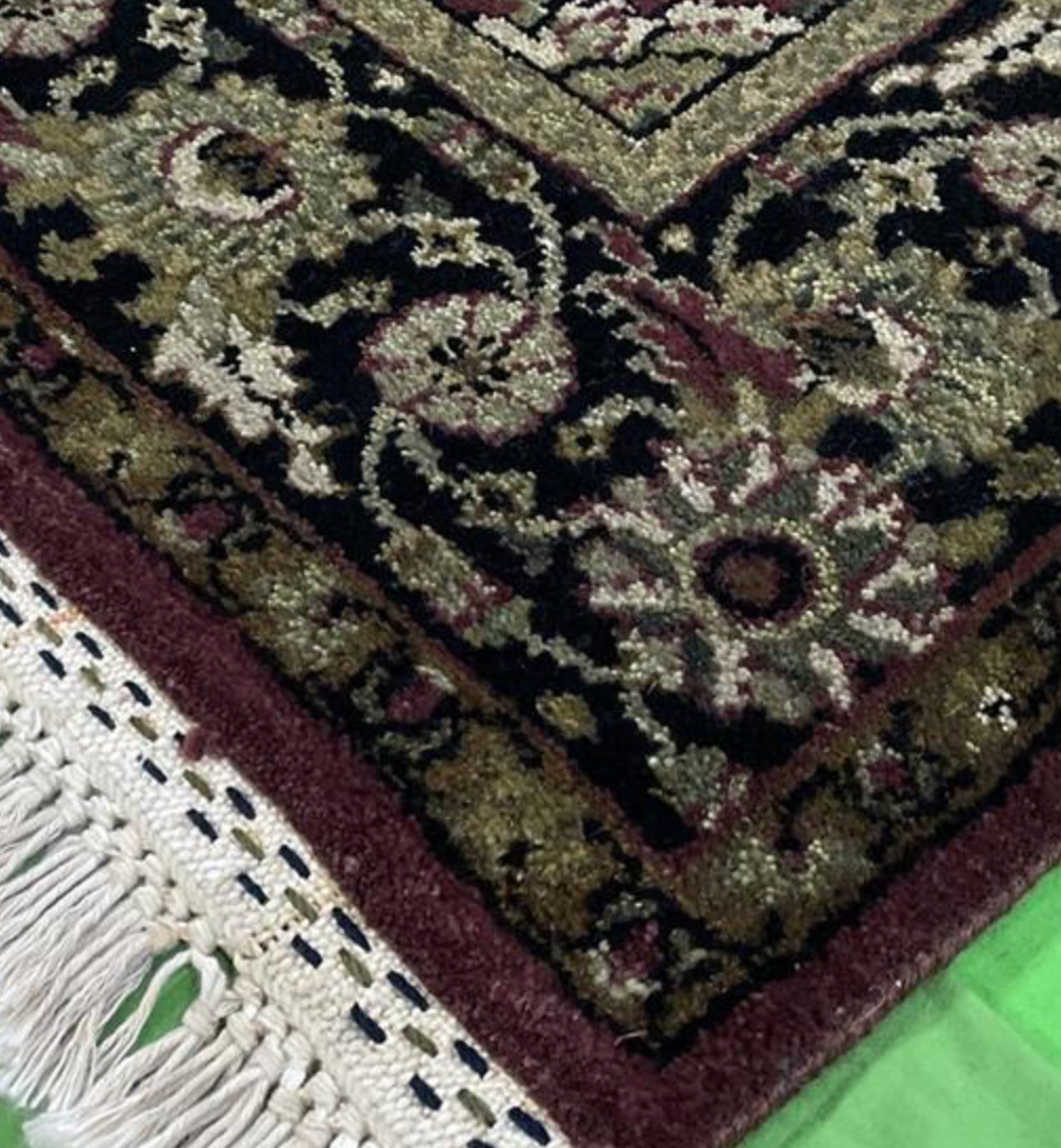 Tabriz Classic Runner - 2' 05" x 14' 01" - Dark Red & Dark Blue - Hand Knotted Wool Traditional Tabriz Runner