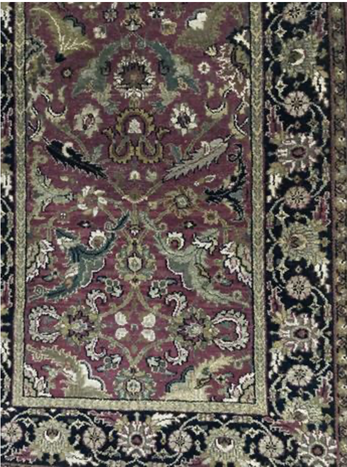 Tabriz Classic Runner - 2' 05" x 14' 01" - Dark Red & Dark Blue - Hand Knotted Wool Traditional Tabriz Runner