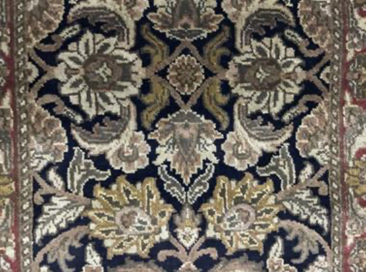 Jaipur Classic Runner - 2' 06" x 9' 10" - Red Black - Hand Knotted Wool Traditional Jaipur Runner