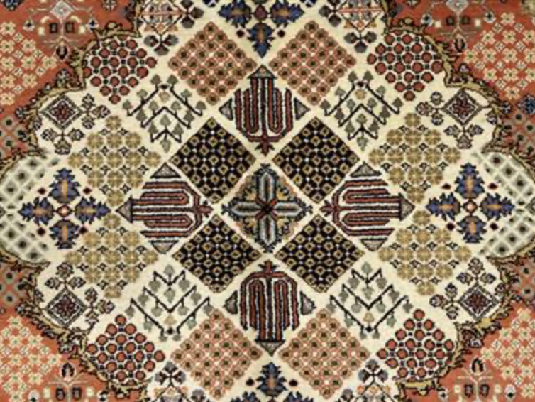 Joshagan Classic Rug - 7' 10" x 9' 09" - Rust Blue Multicolor - Hand Knotted Wool Traditional Joshagan Rug