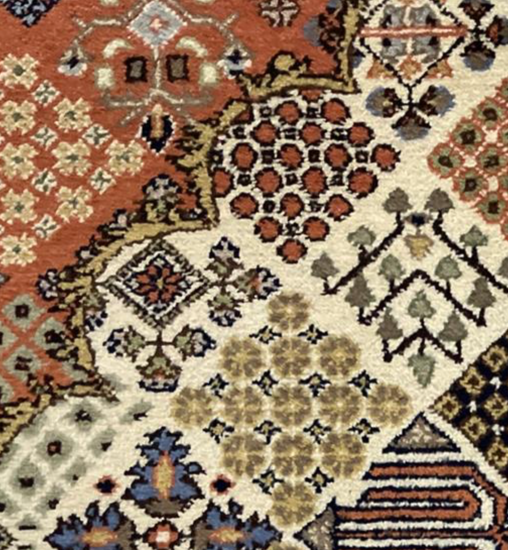 Joshagan Classic Rug - 7' 10" x 9' 09" - Rust Blue Multicolor - Hand Knotted Wool Traditional Joshagan Rug