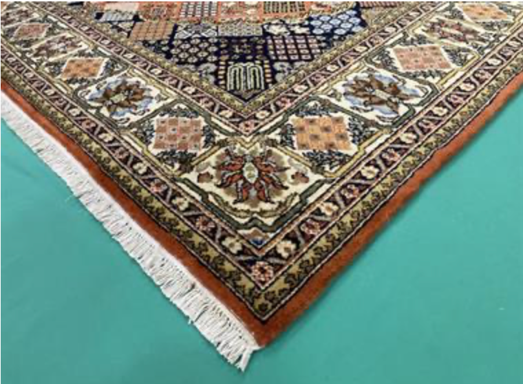 Joshagan Classic Rug - 7' 10" x 9' 09" - Rust Blue Multicolor - Hand Knotted Wool Traditional Joshagan Rug