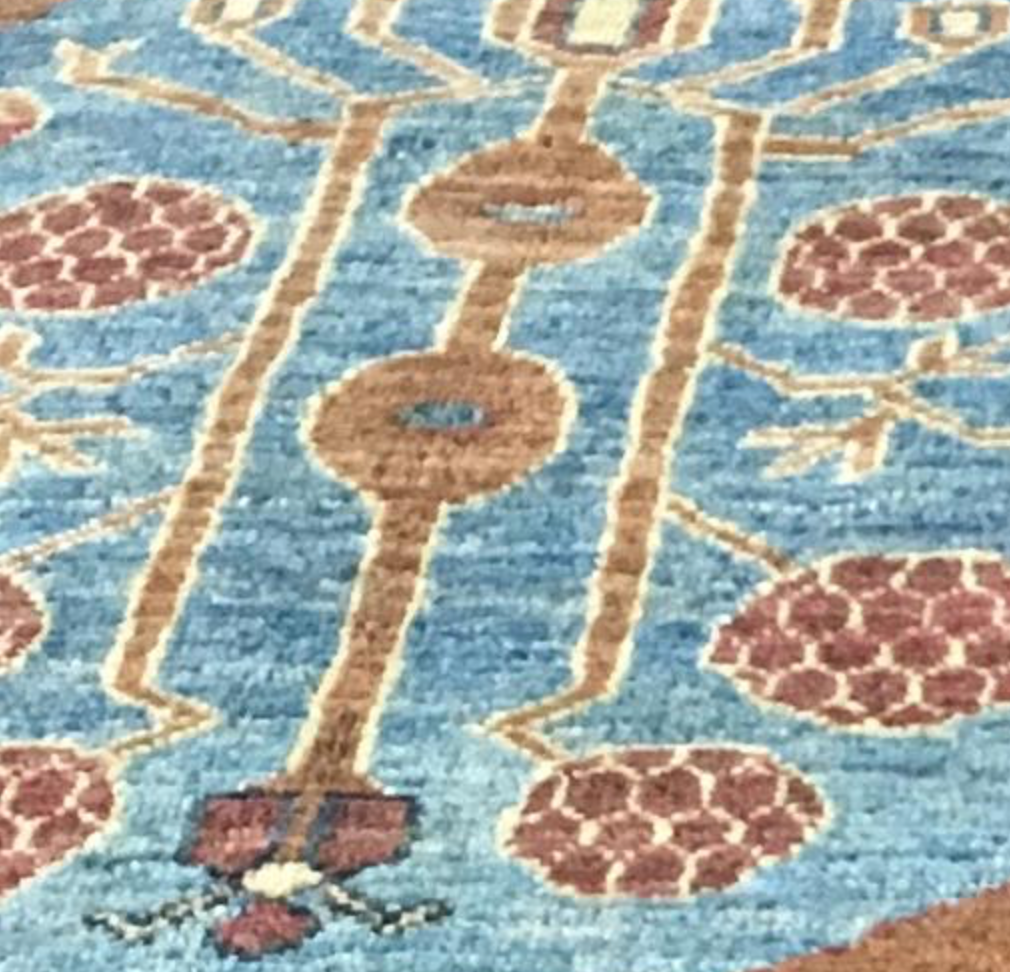 Millenium Collection Rug - 8' 00" x 10' 11" - Brown Blue Multicolor - Hand Knotted Wool Traditional Tribal Rustic Rug