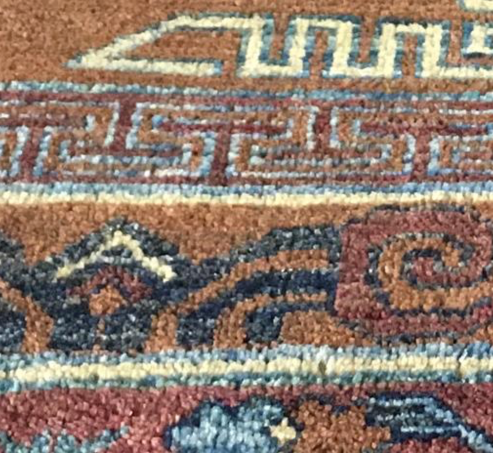 Millenium Collection Rug - 8' 00" x 10' 11" - Brown Blue Multicolor - Hand Knotted Wool Traditional Tribal Rustic Rug