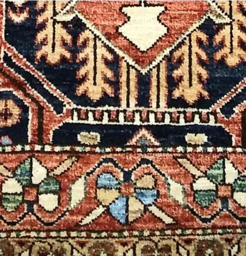 Nomad Collection - 3' 08" x 13' 00" Tribal Runner - Black Rust Gold - Hand Knotted Wool Rustic Boho Runner