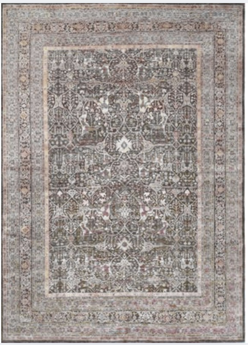 Opal Collection Wool & Silk - 10' 01" x 13' 10" - Brown & Gold - Hand Knotted Wool & Silk Traditional Classic Floral Rug