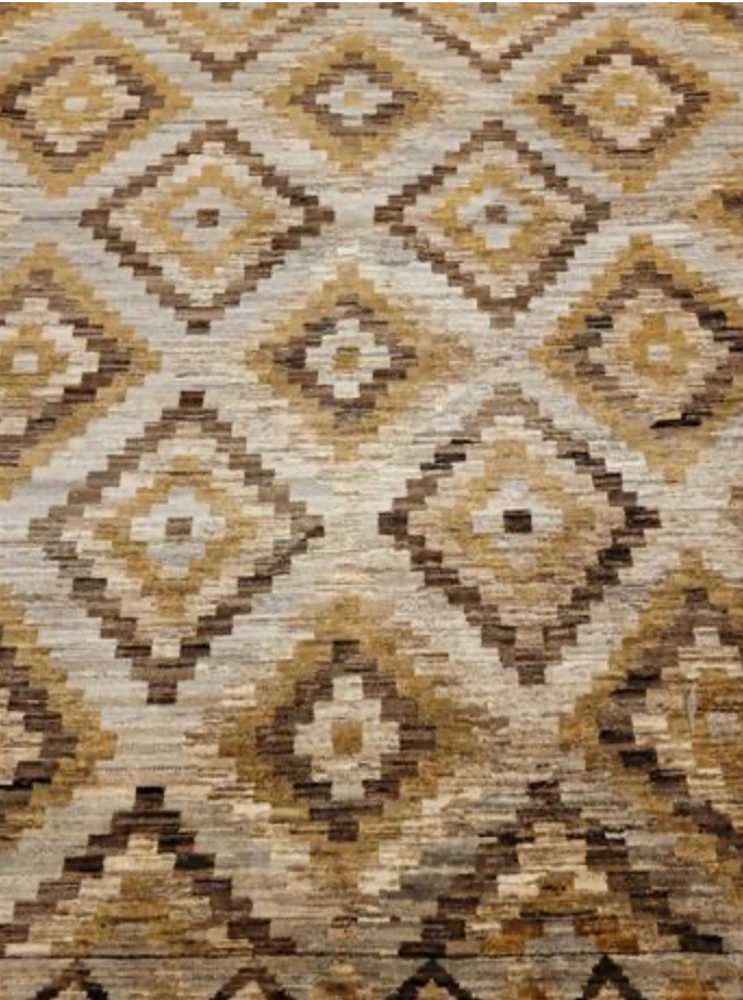 Opal Collection - 5' 05" x 7' 10" - Brown Beige Camel Grey - Hand Knotted Wool Geometric Modern Rug
