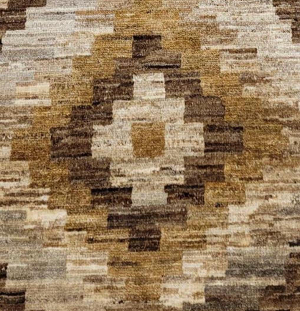Opal Collection - 5' 05" x 7' 10" - Brown Beige Camel Grey - Hand Knotted Wool Geometric Modern Rug