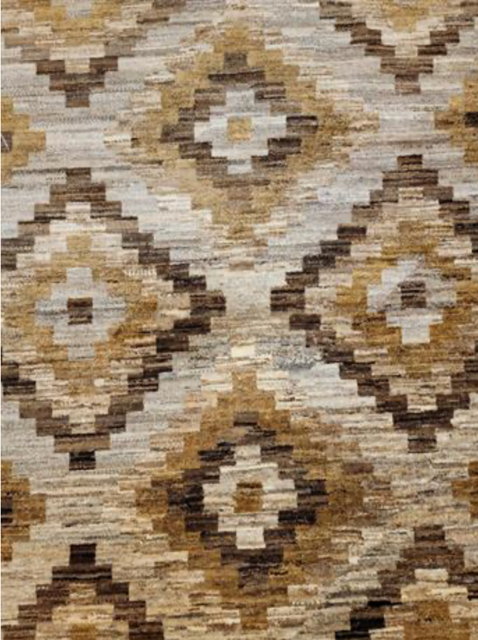 Opal Collection - 5' 05" x 7' 10" - Brown Beige Camel Grey - Hand Knotted Wool Geometric Modern Rug