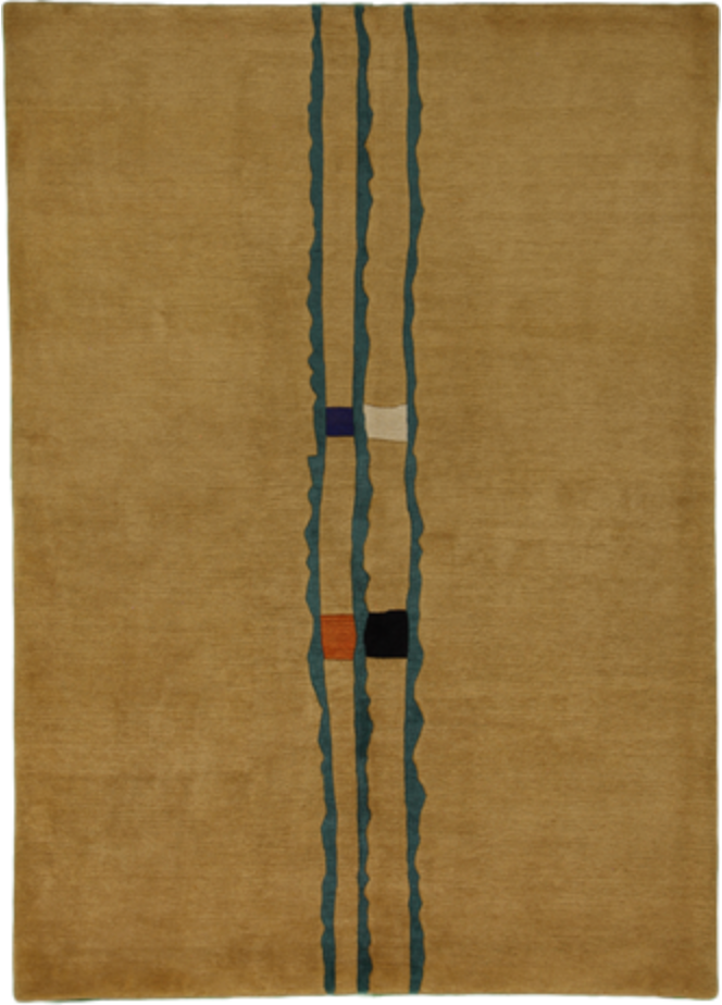 Himalayo Collection Rug - 5' 08" x 8' 00" - Brown - Hand Made Tibetan Weave Wool Tribal Rustic Boho Modern Rug