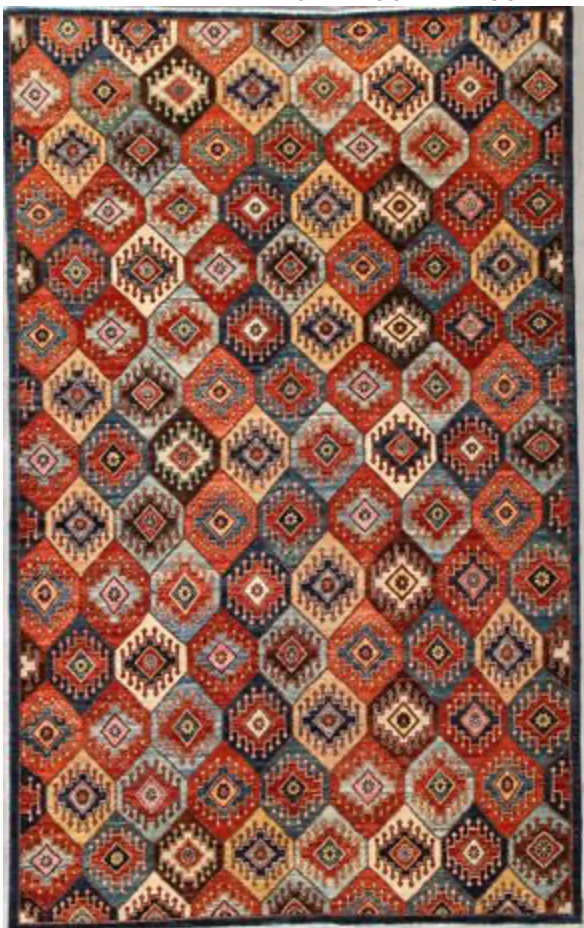 Opal Collection - 4' 11" x 7' 10" - Rust Multicolor - Hand Knotted Wool Modern Rustic Boho Rug