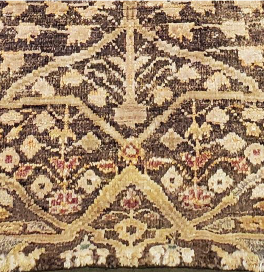 Opal Collection Wool & Silk - 10' 01" x 13' 11" - Brown Gold Beige - Hand Knotted Wool & Silk Traditional Classic Floral Rug