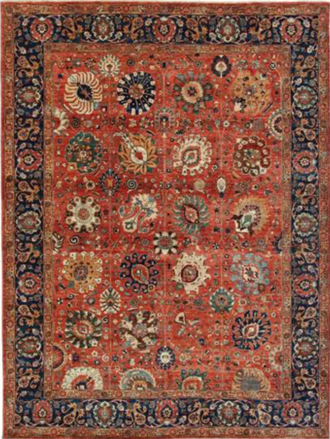Opal Collection - 9' 04" x 11' 09" - Rust Multicolor - Hand Knotted Wool Classic Traditional Rug