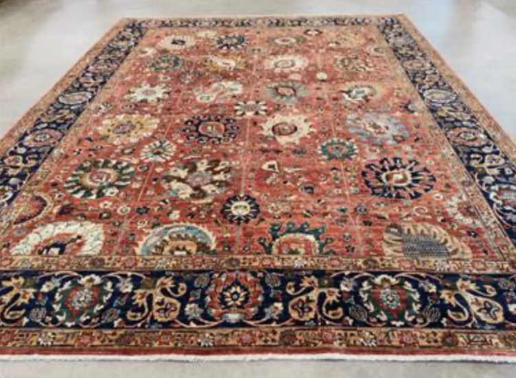 Opal Collection - 9' 04" x 11' 09" - Rust Multicolor - Hand Knotted Wool Classic Traditional Rug