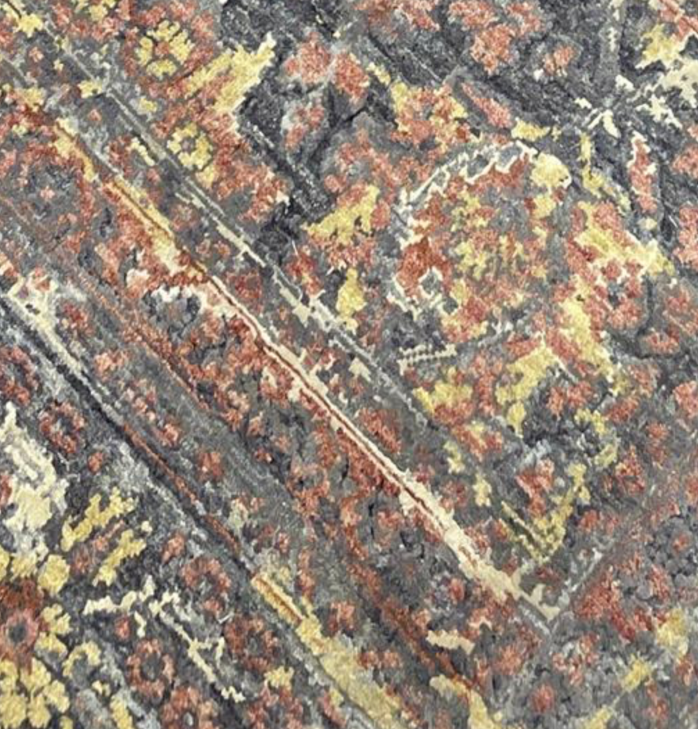 Ottoman Collection Wool & Silk - 10'x14' & 12'x15' - Red, Grey & Multicolor - Hand Knotted Wool with Silk Traditional Classic Floral Rug