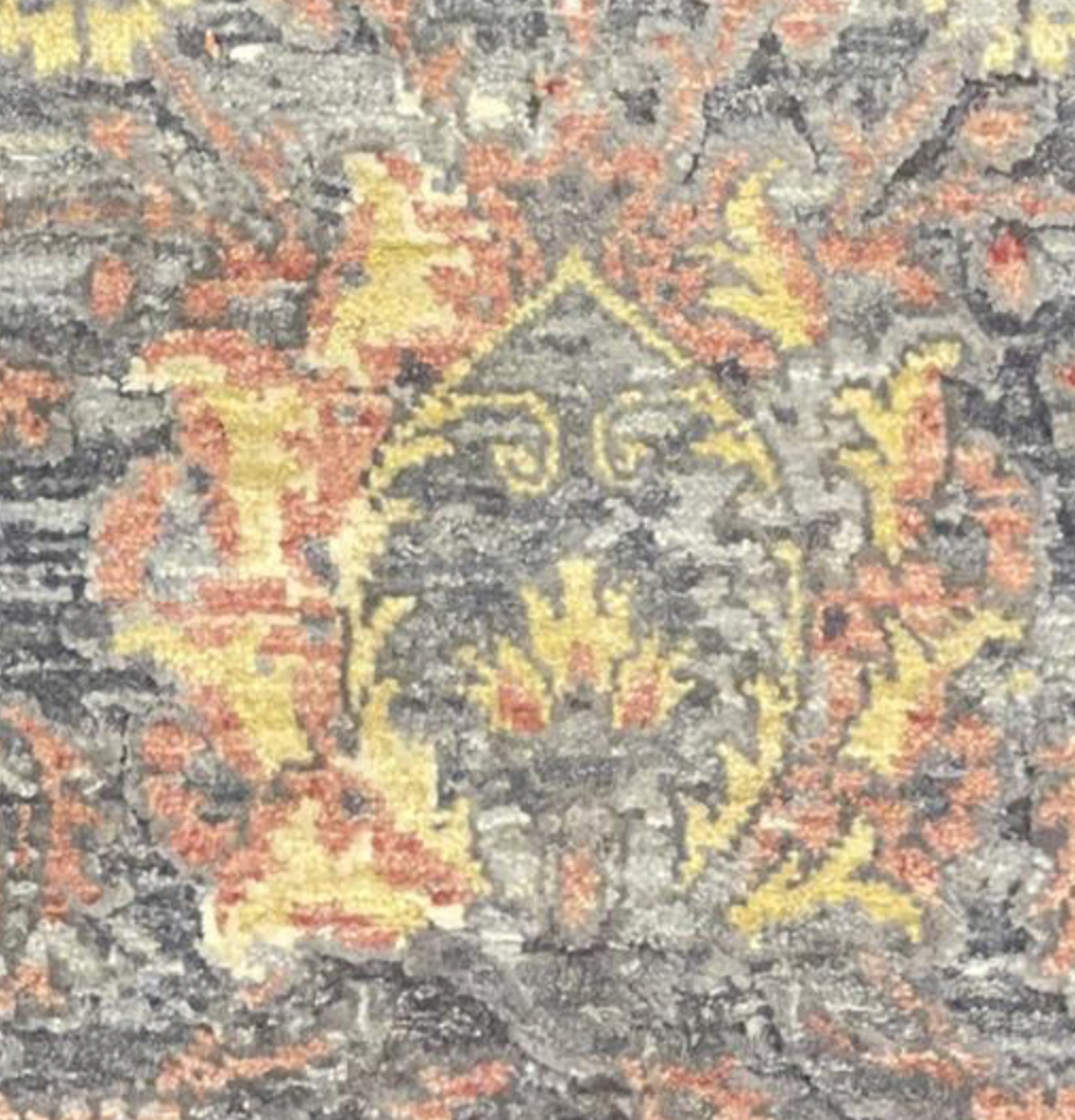 Ottoman Collection Wool & Silk - 10'x14' & 12'x15' - Red, Grey & Multicolor - Hand Knotted Wool with Silk Traditional Classic Floral Rug