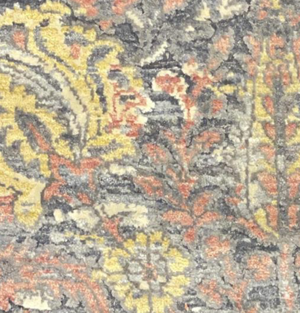 Ottoman Collection Wool & Silk - 10'x14' & 12'x15' - Red, Grey & Multicolor - Hand Knotted Wool with Silk Traditional Classic Floral Rug