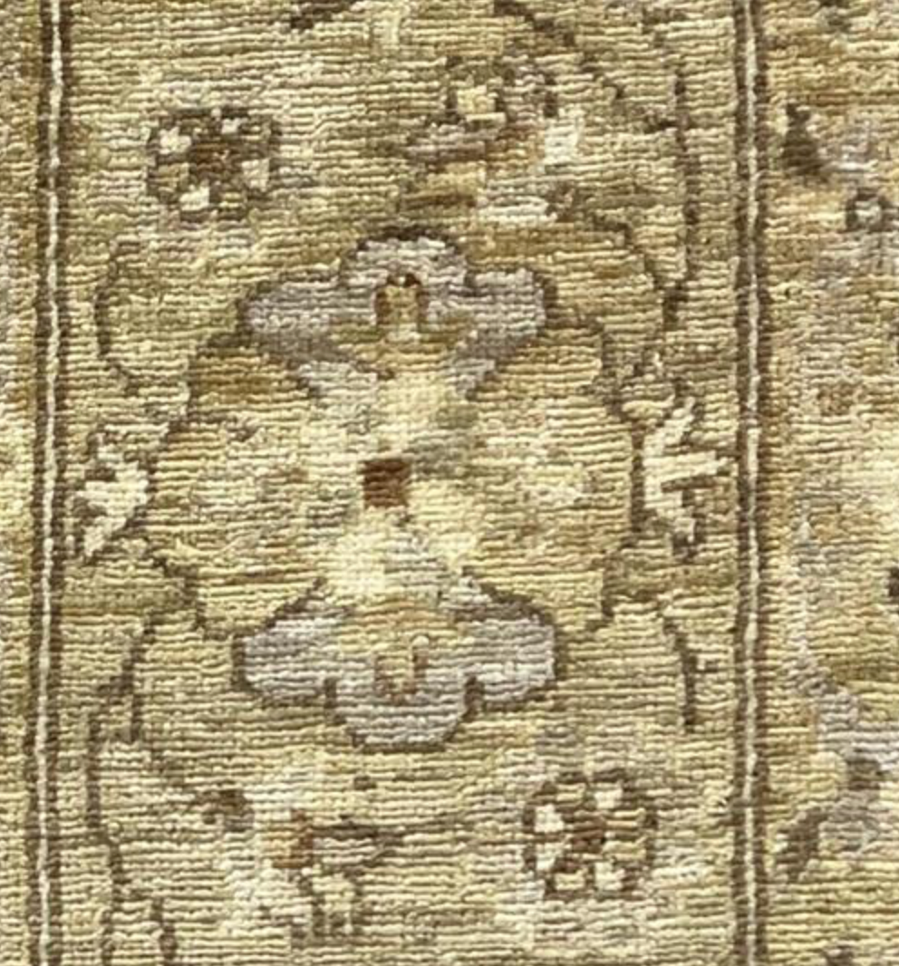 Peshawar Tabriz Design - 8' 01" x 9' 09" - Light Grey & Gold - Hand Knotted Wool Classic Traditional Rug