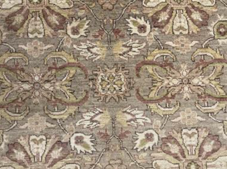 Peshawar Tabriz Design - 6' 00" x 8' 06" - Light Grey & Beige - Hand Knotted Wool Classic Traditional Rug