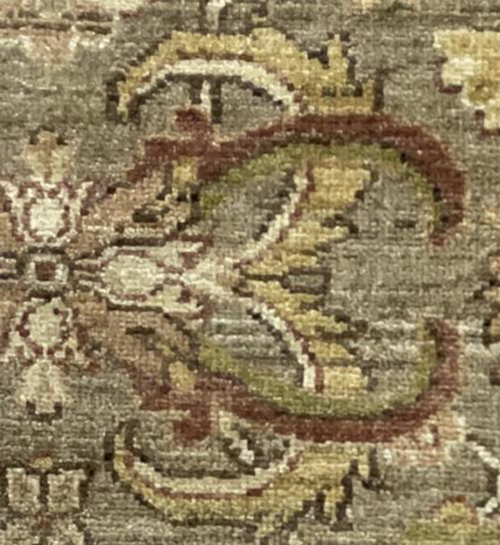Peshawar Tabriz Design - 6' 00" x 8' 06" - Light Grey & Beige - Hand Knotted Wool Classic Traditional Rug