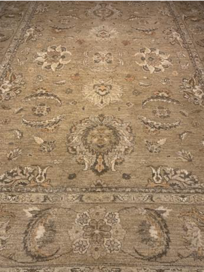 Oushak Rug - 8' 11" x 11' 09" - Light Brown - Hand Knotted Wool Classic Traditional Oushak Rug