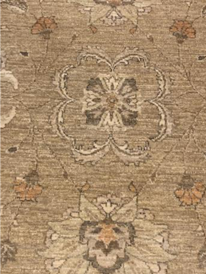 Oushak Rug - 8' 11" x 11' 09" - Light Brown - Hand Knotted Wool Classic Traditional Oushak Rug