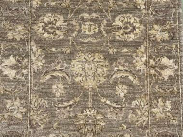 Oushak Floral Runner - 2' 07" x 10' 02" - Light Brown & Camel - Hand Knotted Wool Classic Traditional Oushak Runner