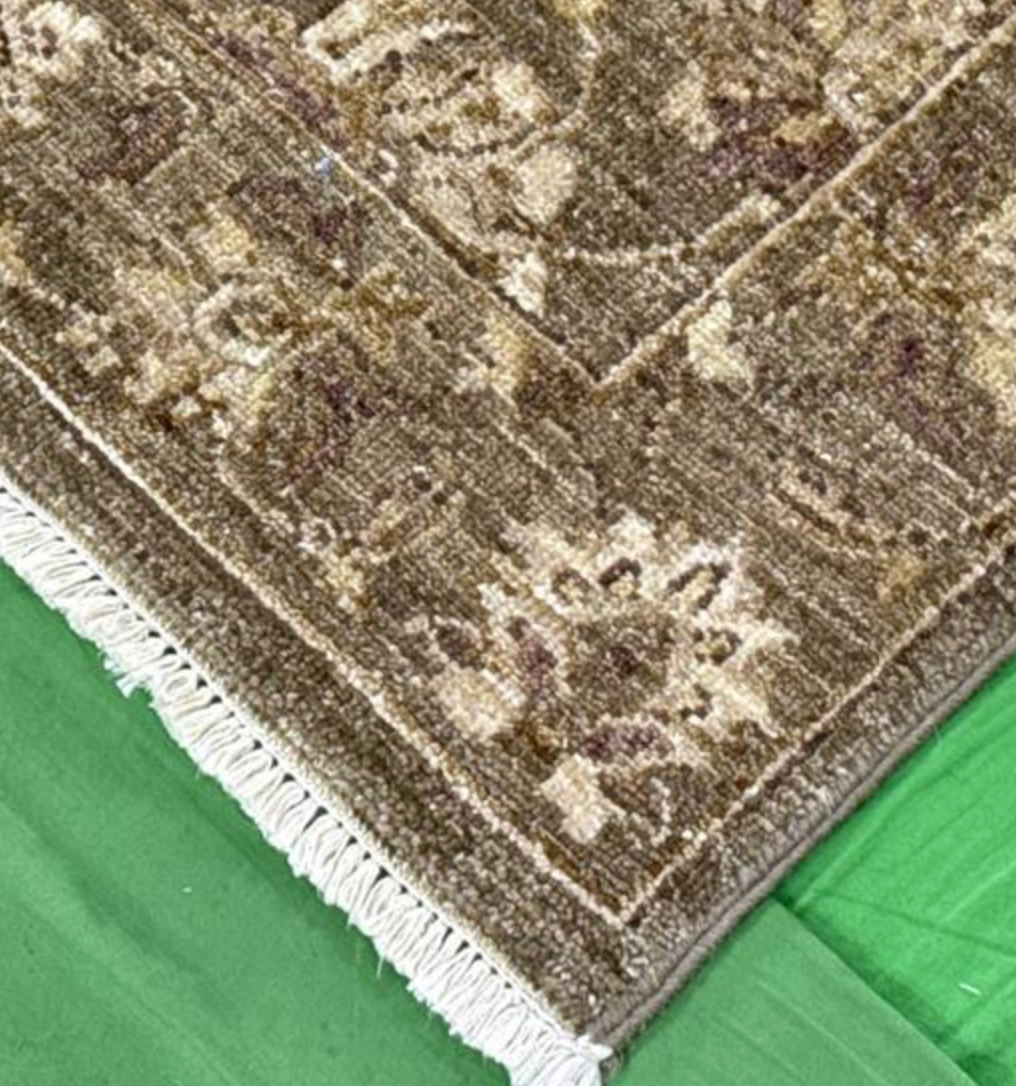 Oushak Floral Runner - 2' 07" x 10' 02" - Light Brown & Camel - Hand Knotted Wool Classic Traditional Oushak Runner