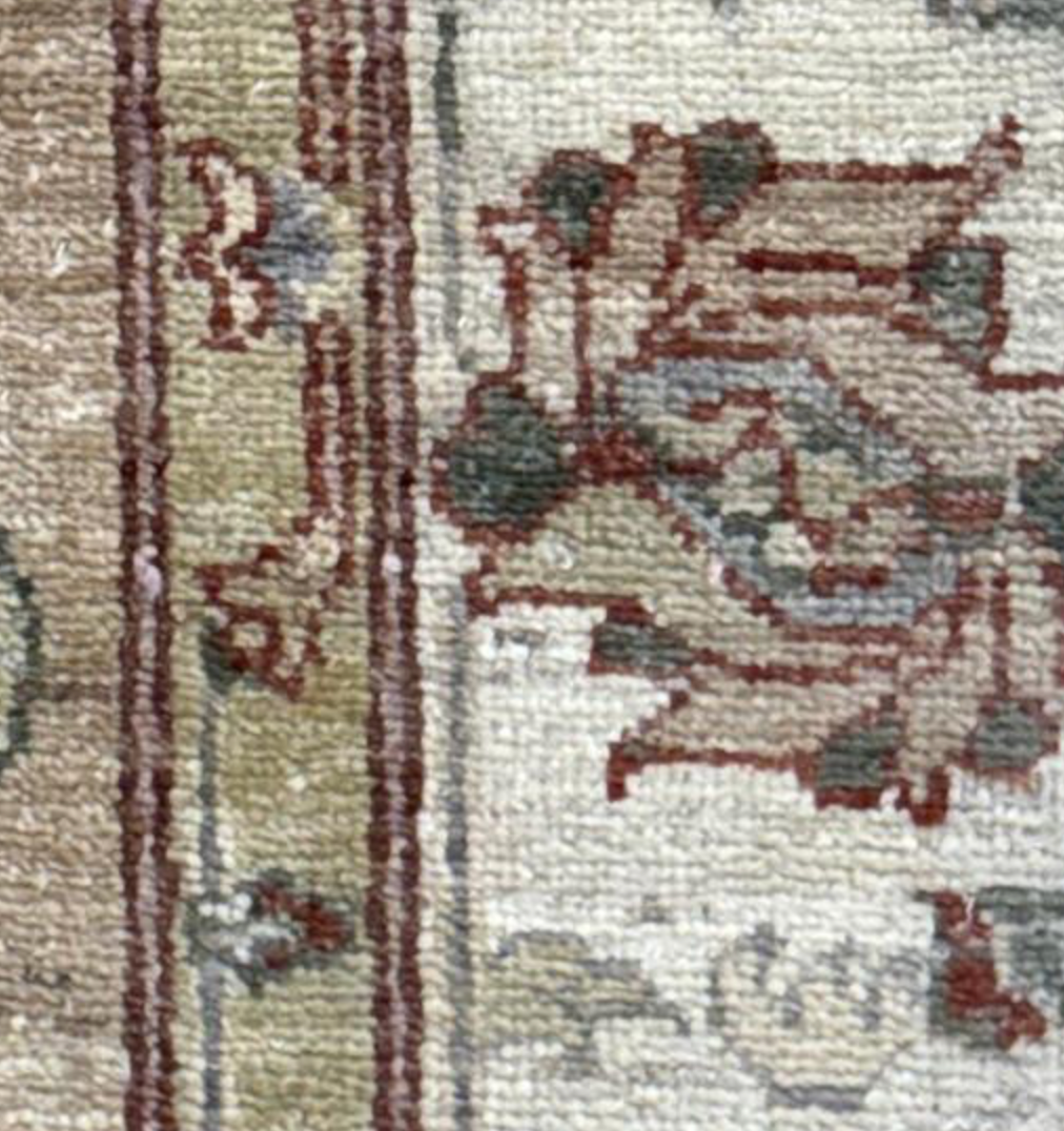 Peshawar Tabriz Design - 5' 11" x 7' 10" - Beige Ivory Multicolor - Hand Knotted Wool Classic Traditional Rug