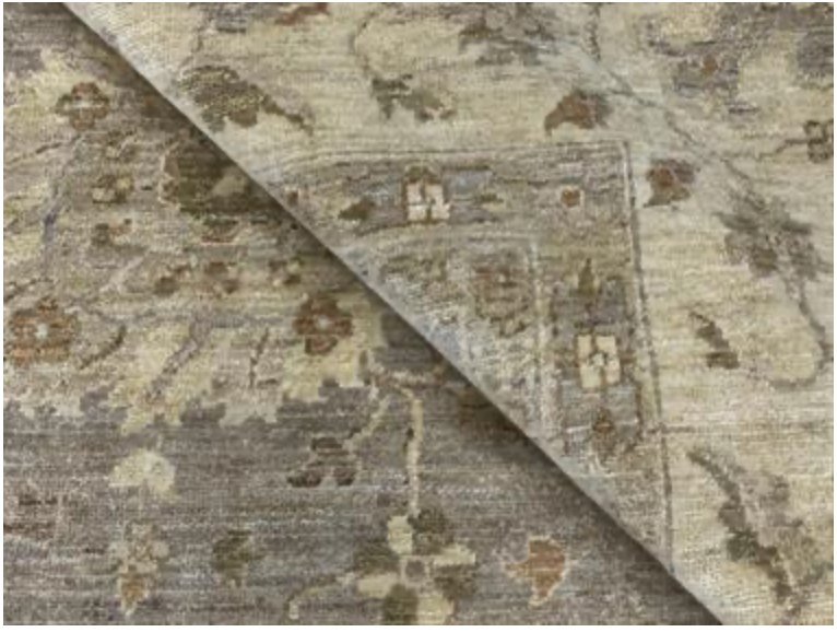 Oushak Sultanabad Design - 12' 02" x 17' 03" - Light Grey & Ivory - Hand Knotted Wool Classic Traditional Extra Large Rug