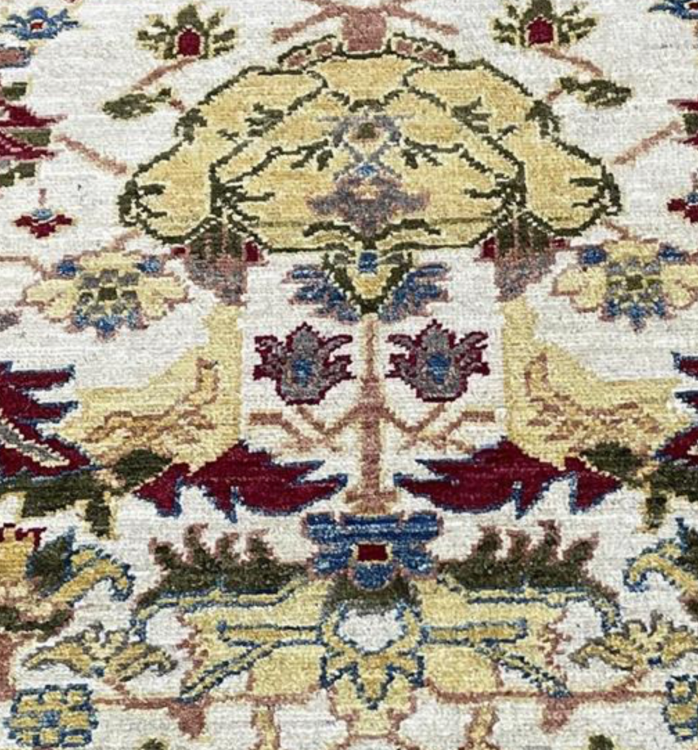 Oushak Runner - 2' 07" x 11' 05" - Ivory & Brown Multicolor - Hand Knotted Wool Classic Traditional Oushak Runner