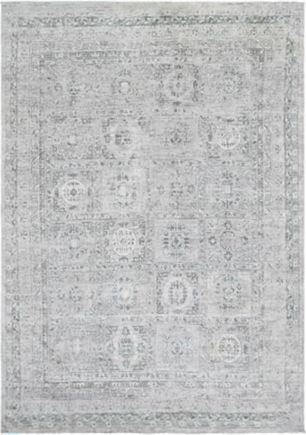 Oushak Rug - 9' 10" x 13' 10" - Grey Brown Green - Hand Knotted Wool Classic Traditional Oushak Rug