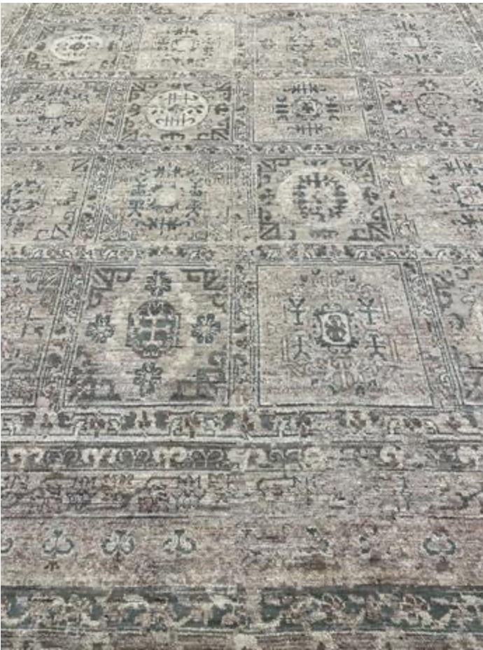 Oushak Rug - 9' 10" x 13' 10" - Grey Brown Green - Hand Knotted Wool Classic Traditional Oushak Rug
