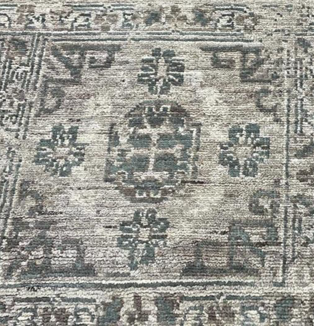 Oushak Rug - 9' 10" x 13' 10" - Grey Brown Green - Hand Knotted Wool Classic Traditional Oushak Rug