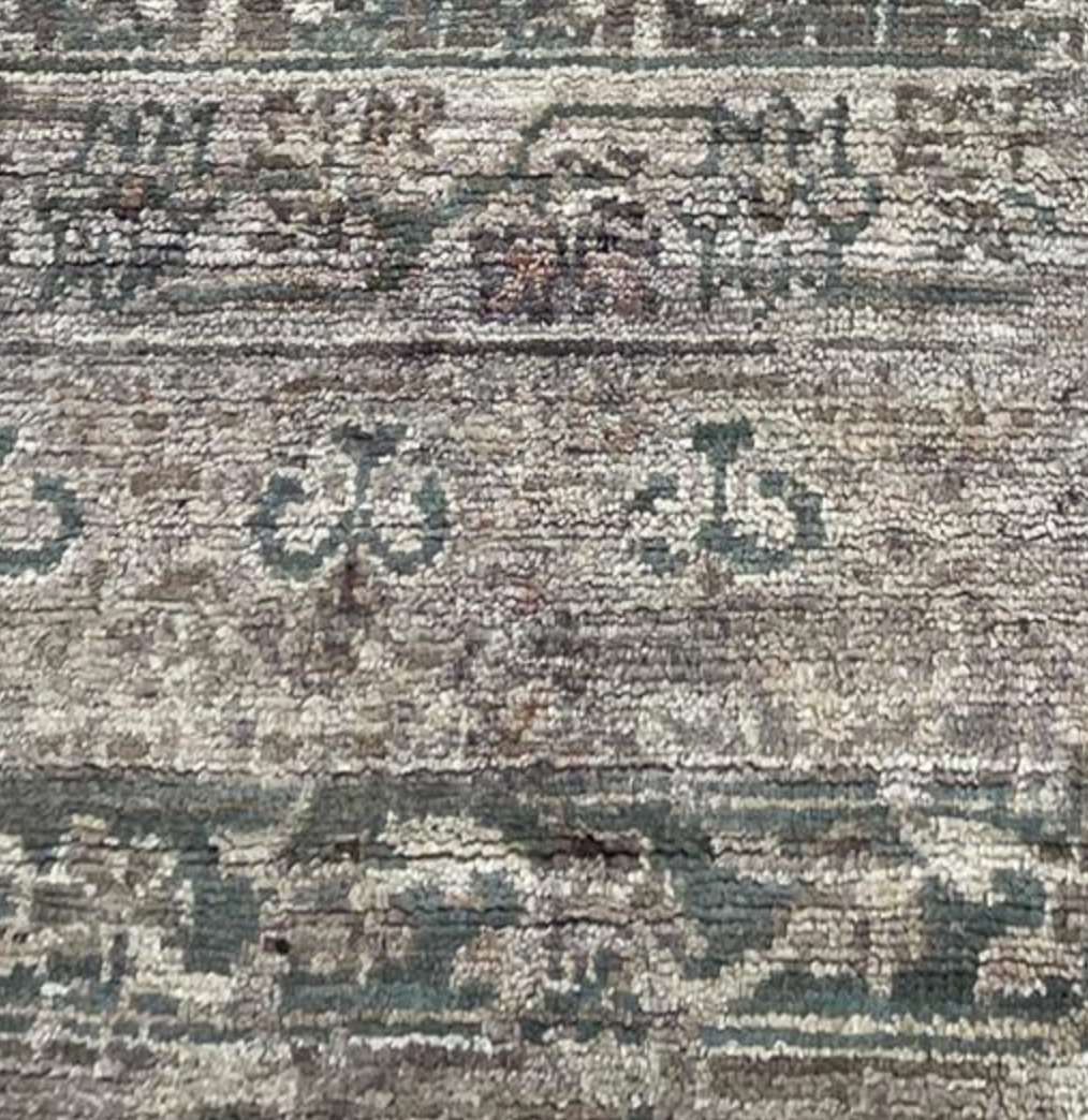 Oushak Rug - 9' 10" x 13' 10" - Grey Brown Green - Hand Knotted Wool Classic Traditional Oushak Rug