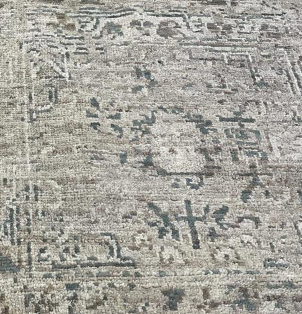 Oushak Rug - 9' 10" x 13' 10" - Grey Brown Green - Hand Knotted Wool Classic Traditional Oushak Rug