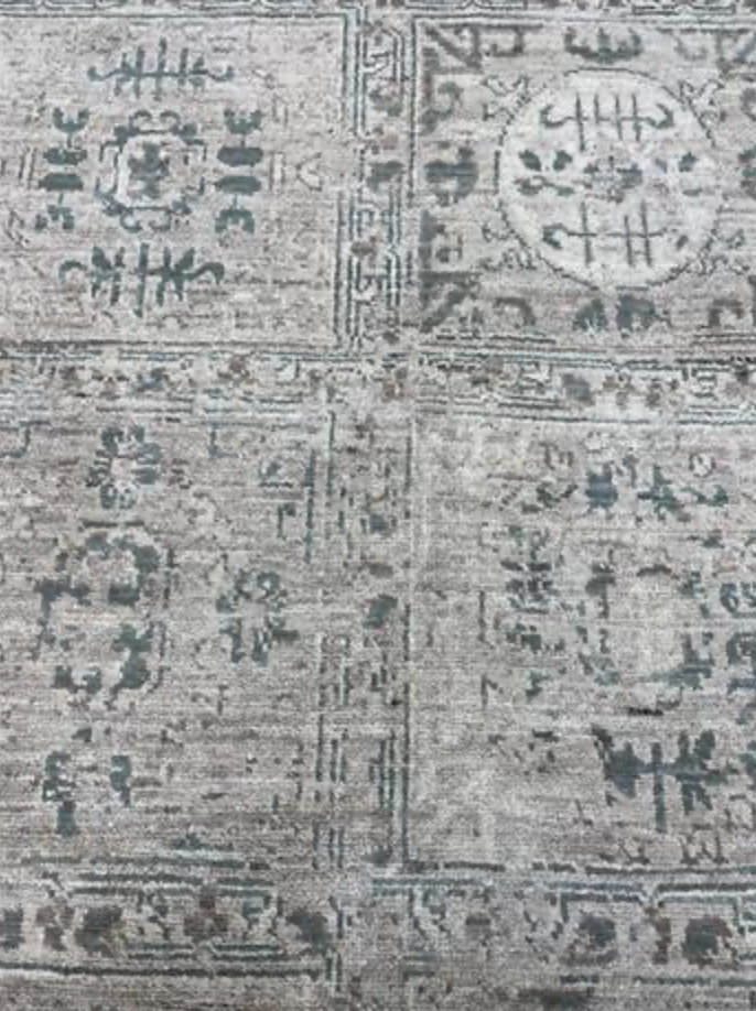 Oushak Rug - 9' 10" x 13' 10" - Grey Brown Green - Hand Knotted Wool Classic Traditional Oushak Rug