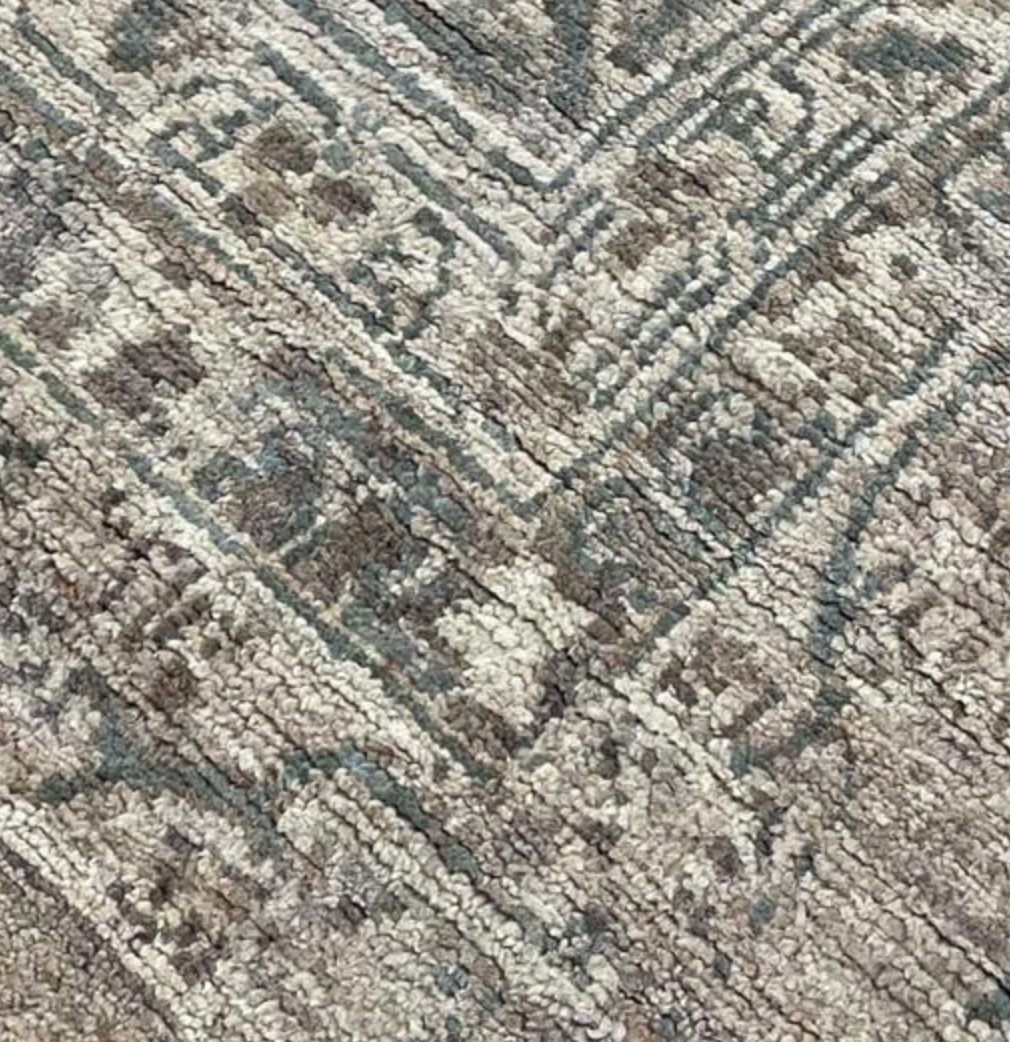 Oushak Rug - 9' 10" x 13' 10" - Grey Brown Green - Hand Knotted Wool Classic Traditional Oushak Rug